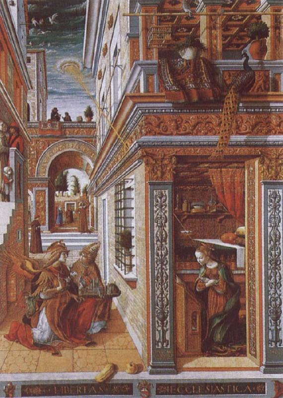 Carlo Crivelli Annunciation with St. Endimius Germany oil painting art